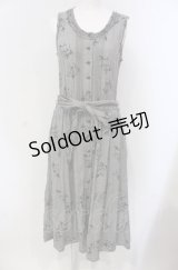 INGEBORG / 千鳥格子カメリアプリントロングワンピース 9 グレー O-25-04-30-1031-LO-OP-IG-OS