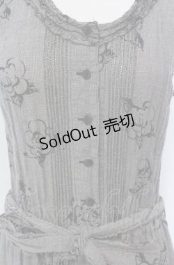 画像2: INGEBORG / 千鳥格子カメリアプリントロングワンピース 9 グレー O-25-04-30-1031-LO-OP-IG-OS