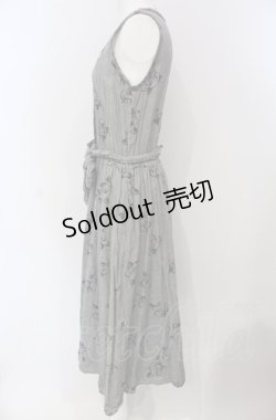 画像3: INGEBORG / 千鳥格子カメリアプリントロングワンピース 9 グレー O-25-04-30-1031-LO-OP-IG-OS