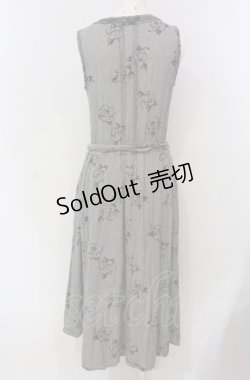 画像4: INGEBORG / 千鳥格子カメリアプリントロングワンピース 9 グレー O-25-04-30-1031-LO-OP-IG-OS