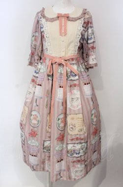 画像1: axes femme kawaii / ティティ×ベアファミリーワンピース M ピンク O-25-04-30-1034-AX-OP-IG-OS