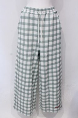 画像1: PINK HOUSE / little sunny bite hand drawing checker pants  ミント×シロ O-25-04-30-1005-LO-PA-IG-OS