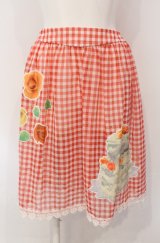Jane Marple / ケーキコラージュスカート M アカ O-25-04-30-1046-JM-SK-OW-OS