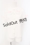 axes femme kawaii / 梯子レース半袖ブラウス M シロ×ピンク O-25-04-30-1048-AX-BL-OW-OS