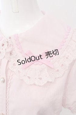 画像2: axes femme kawaii / 梯子レース半袖ブラウス M ピンク O-25-04-30-1049-AX-BL-OW-OS