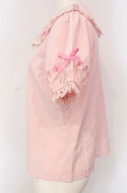 画像3: axes femme kawaii / 梯子レース半袖ブラウス M ピンク O-25-04-30-1049-AX-BL-OW-OS