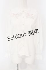 majoretty / はしごレースブラウス S シロ×ピンク O-25-04-30-1051-LO-BL-OW-OS
