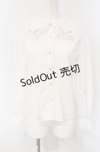 majoretty / はしごレースブラウス S シロ×ピンク O-25-04-30-1051-LO-BL-OW-OS