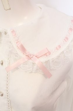 画像2: majoretty / はしごレースブラウス S シロ×ピンク O-25-04-30-1051-LO-BL-OW-OS