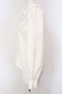 画像3: majoretty / はしごレースブラウス S シロ×ピンク O-25-04-30-1051-LO-BL-OW-OS