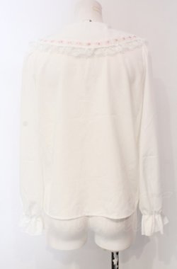 画像4: majoretty / はしごレースブラウス S シロ×ピンク O-25-04-30-1051-LO-BL-OW-OS