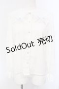 majoretty / はしごレースブラウス S シロ×サックス O-25-04-30-1052-LO-BL-OW-OS