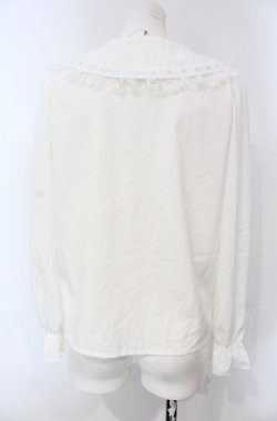 画像4: majoretty / はしごレースブラウス S シロ×サックス O-25-04-30-1052-LO-BL-OW-OS