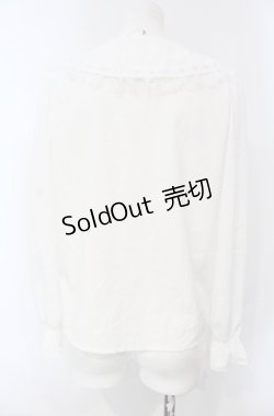画像4: majoretty / はしごレースブラウス S シロ×サックス O-25-04-30-1052-LO-BL-OW-OS