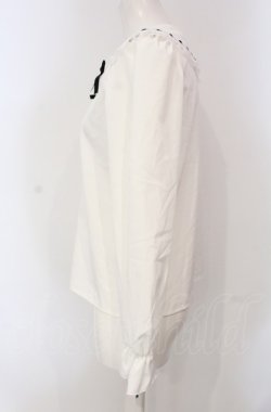 画像3: majoretty / はしごレースブラウス S シロ×クロ O-25-04-30-1053-LO-BL-OW-OS