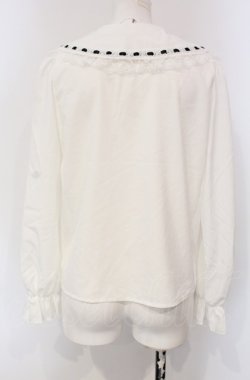 画像4: majoretty / はしごレースブラウス S シロ×クロ O-25-04-30-1053-LO-BL-OW-OS