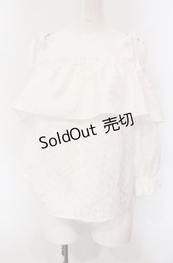 画像1: Lovely Tency / ジャガードオフショルブラウス S シロ O-25-04-30-1054-LO-BL-OW-OS