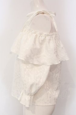 画像3: Lovely Tency / ジャガードオフショルブラウス S シロ O-25-04-30-1054-LO-BL-OW-OS