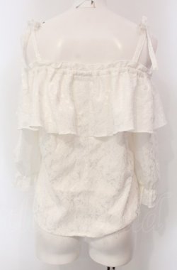画像4: Lovely Tency / ジャガードオフショルブラウス S シロ O-25-04-30-1054-LO-BL-OW-OS