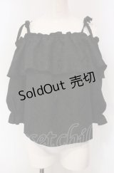 Lovely Tency / ジャガードオフショルブラウス S クロ O-25-04-30-1055-LO-BL-OW-OS