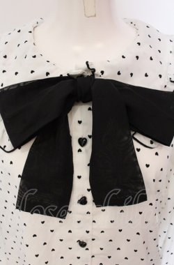 画像2: majoretty / MRハートドットブラウス S シロ×クロ O-25-04-30-1056-LO-BL-OW-OS