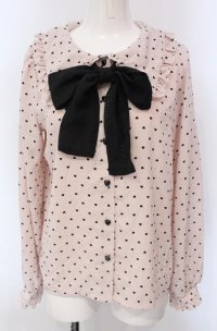majoretty / MRハートドットブラウス S ピンク O-25-04-30-1057-LO-BL-OW-OS
