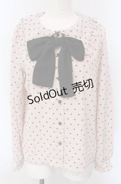 画像1: majoretty  / MRハートドットブラウス S ピンク O-25-09-03-1008-LO-BL-OW-ZT010