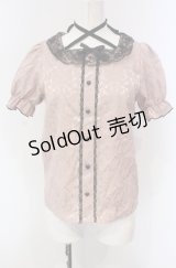 majoretty / レースパフスリーブプルオーバー M ピンク O-25-04-30-1060-LO-BL-OW-OS