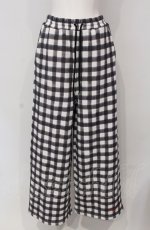 画像1: 【SALE】PINK HOUSE / little sunny bite hand drawing checker pants  クロ×シロ O-25-04-30-1007-LO-PA-IG-ZT365 (1)