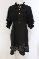 Lovely Tency / 眞白ありすコラボ レースケープワンピース M クロ O-25-04-30-1061-LO-OP-OW-OS