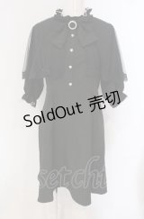 Lovely Tency / 眞白ありすコラボ レースケープワンピース M クロ O-25-04-30-1061-LO-OP-OW-OS