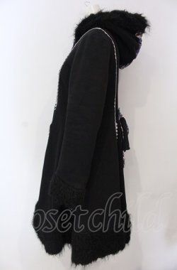 画像3: gouk / 和柄フードロングコート  ブラック×ネイビー O-25-04-30-1062-GO-CO-IG-OS