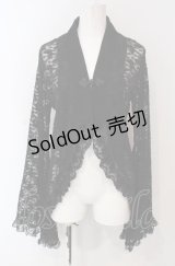 gouk / 総レース着物袖カーディガン  ブラック O-25-04-30-1063-GO-TO-IG-OS