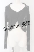 gouk / プリントカットボレロ  ブラック×ブルー O-25-04-30-1067-GO-TO-IG-OS