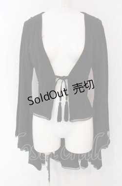 画像1: gouk / フィッシュテール着物カーディガン  ブラック O-25-04-30-1069-GO-TO-IG-OS