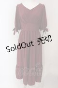 An MILLE / 袖リボンワンピース M ワイン O-25-04-30-1072-EL-OP-OW-OS
