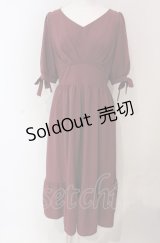 An MILLE / 袖リボンワンピース M ワイン O-25-04-30-1072-EL-OP-OW-OS