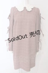 WITHSUN / 袖リボンワンピース F アカ O-25-04-30-1073-LO-OP-OW-OS