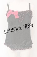 MILK / ダブルリボンキャミ  クロ×ピンク O-25-04-30-1075-ML-TO-OW-OS