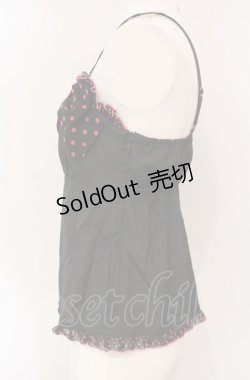画像2: MILK / ダブルリボンキャミ  クロ×ピンク O-25-04-30-1075-ML-TO-OW-OS