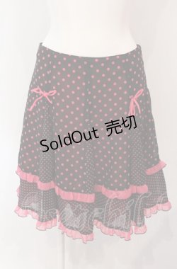 画像1: MILK / ドットシフォンスカート  クロ×ピンク O-25-04-30-1076-ML-SK-OW-OS