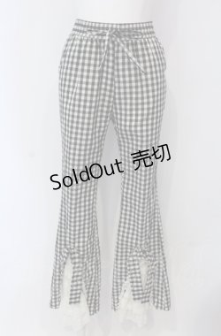 画像1: Bobon21 / 裾レースクラシカルガーリーフレアパンツ M クロ O-25-04-30-1009-EL-PA-OW-ZT366
