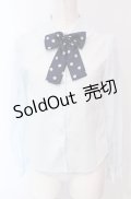 Shirley Temple / 水玉リボンブラウス 160ｃｍ サックス O-25-04-30-1079-ET-BL-OW-OS