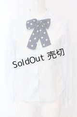 Shirley Temple / 水玉リボンブラウス 160ｃｍ サックス O-25-04-30-1079-ET-BL-OW-OS