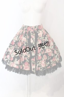 画像1: Cornet / 薔薇柄スカート  クロ O-25-04-30-1086-LO-SK-OW-OS