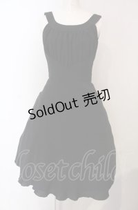 JESUS DIAMANTE / ギャザーワンピース XS クロ O-25-04-30-1089-JE-OP-OW-OS