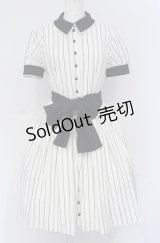 Sheglit / Gardeniaパフワンピース M ホワイト×ブラック O-25-04-30-1094-EL-OP-OW-OS
