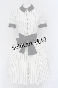 Sheglit / Gardeniaパフワンピース M ホワイト×ブラック O-25-04-30-1094-EL-OP-OW-OS