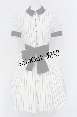 画像1: Sheglit / Gardeniaパフワンピース M ホワイト×ブラック O-25-04-30-1094-EL-OP-OW-OS