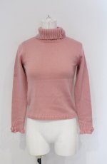 画像1: 【SALE】Shirley Temple / 薔薇モチーフタートルニット 150ｃｍ ピンク O-25-04-30-1098-ET-TO-OW-ZT316 (1)